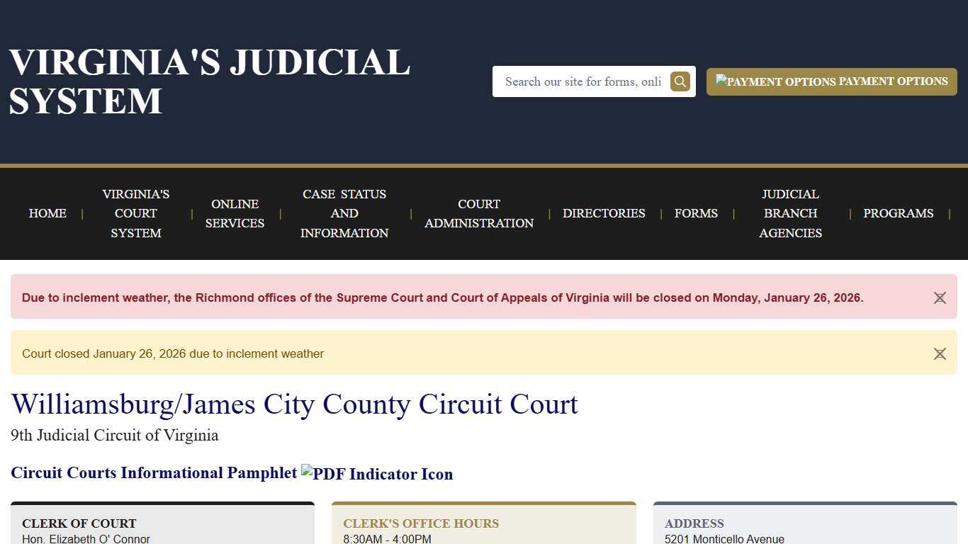 Williamsburg/James City County Circuit Court Virginia Court System